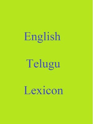 cover image of English Telugu Lexicon